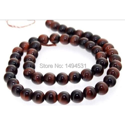 Wholesale Round Red Tiger Crystal Stone Quartz 8mm Gem Loose Beads One Strand 15inch - Free Shipping