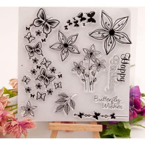 Butterfly Wishes Clear Transparent Rubber Stamp Seal For DIY Stationery Scrapbooking Card Making Album Decoroation Supplies