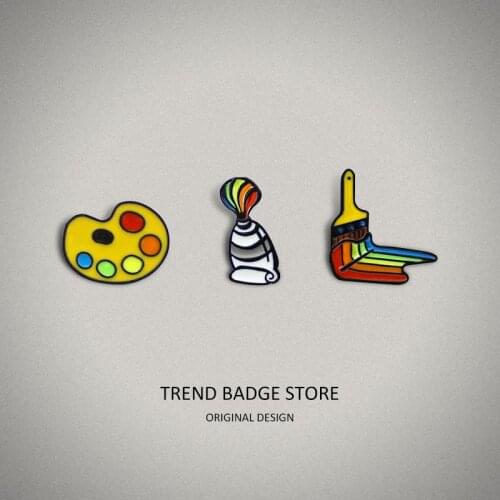 Artists Palette Color Brush Painted Kids Backpack Accessories brooch Trend Go - Go Badges