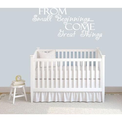 From Small Beginnings Come Great Things Wall Decal Nursery Kids Room Quote Home Decor Removable Vinyl Wall Stickers S046