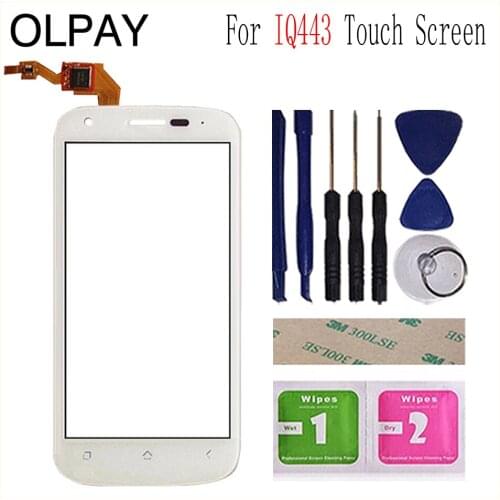 4.5'' Touch Panel For Fly IQ443 IQ 443 Touch Screen Glass Digitizer Panel Lens Sensor Glass Free Adhesive And Wipes