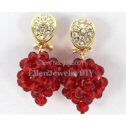 Red Crystal Earrings Nigerian Crystal Beads Earrings Statement Bridesmaid Earrings Wedding Gift African Bridal Jewelry