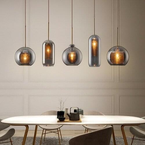 Modern Led Pendant Lights Nordic Clear Glass Hanglamp for Dining Room Bedroom Bar Decor Luminaire Suspension Loft Light Fixtures