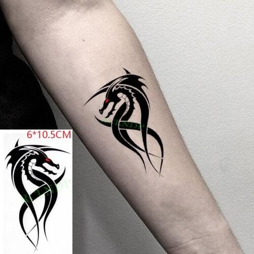 Waterproof Temporary Tattoo Sticker Dragon Red Eye Animal Ins Cute Cartoon Body Art Flash Tatoo Fake Tatto for Women Men