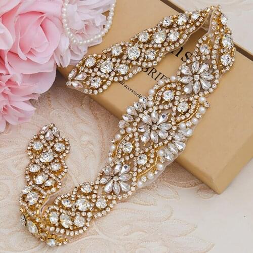 WENXI (30 pcs) Wholesale Luxury Rose Gold Crystal Rhinestone Applique For Wedding Bridal Dress DIY Sewing Iron On WX829