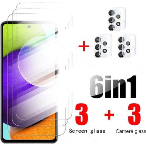 6in1 Camera Glass For Samsung Galaxy A52 A32 A72 A82 A22 5G Protective Glass For Samsung A 52 32 72 82 22 Light Screen Film Sklo