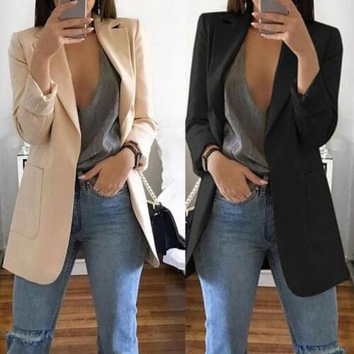 Hot sale autumn lapel pocket casual ladies jacket