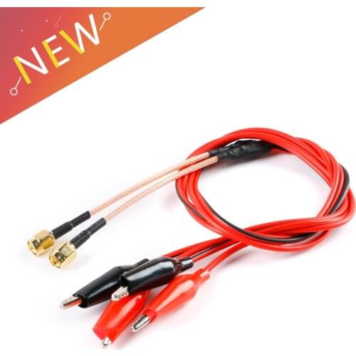 1Pcs SMA Male RG316 RF Coaxial Cable to Dual Alligator Clips Red&Black Tester Lead Wire 50cm Connector