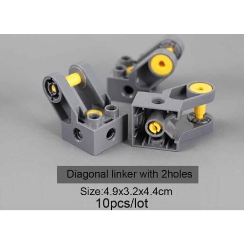 10pcs/lot Big Bricks Parts Diagonal liner with 2 holes Building Blocks DIY Creative STEAM Children Toy Blocks Parts