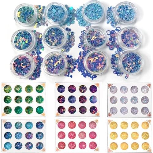 12 bottles DIY Filling Glitter Sequins Powder fit UV Resin Epoxy Mold For DIY Jewelry Making Nail Art Decoration