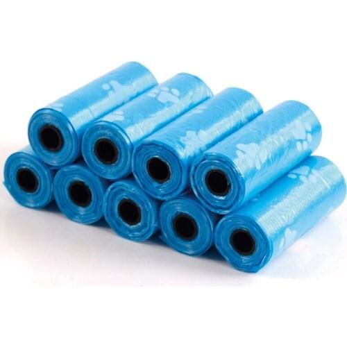 150 bags Pet Waste Poop Bag Paw Print Clean up Refills Roll Shit Picking Dog Pooper Bags