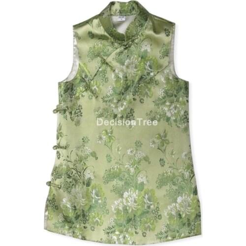 2021 embroidery qipao women vintage elegant vests coats casual womens coat loose vests chinese style tang suit laay vest