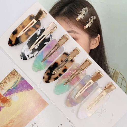 4/2Pcs Leopard Acetate Hair Clips Bangs Seamless Clip Makeup Hair Styling Hair Tools Women Girls Barrettes Hair Accessories