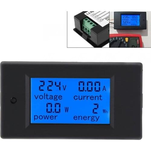 AC Single Phase Digital LCD Ammeter Voltmeter 80-260V 20A 4IN1 Electric Volt Amp Megter Power Kwh For Home kit