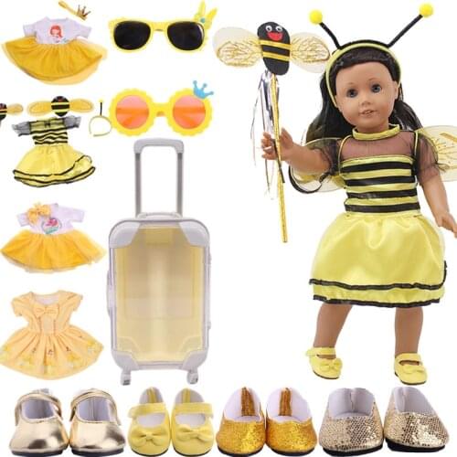 Doll Accessories, Shoes, Umbrella, Suitcase, Glasses, For 18-inch American Doll And 43cm Reborn Baby Doll, Childrens Toy Gift