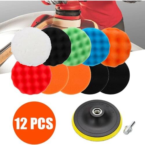 Car Waxing Foam Set Wheel Polishing Pad Polishing Buffing Sponge Pads Kit For Car Polisher Drill Adapter With Drill Attachment