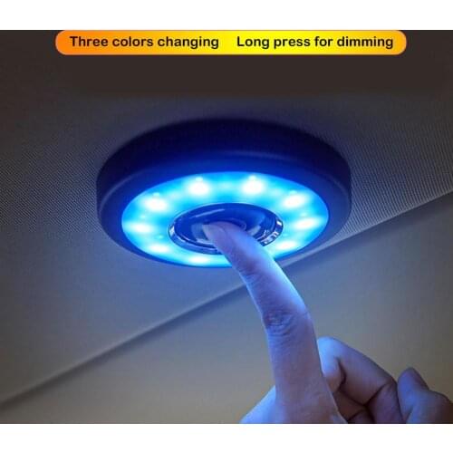 Car Reading Light Car Interior Ornament Touch Type Night Light Car Roof Ceiling Magnet Lamp Automobile Atmosphere Lamp