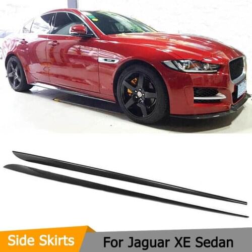 For XE Carbon Fiber / FRP Side Skirts Body Apron Kit For Jaguar Sedan 4-Door 2015-2018 2PCS/Set Side Body Apron Skirts