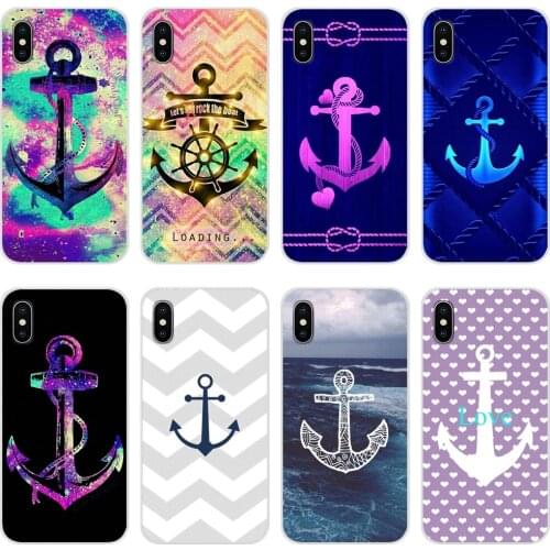 For Huawei P8 P9 P10 P20 P30 P40 Lite Pro P Smart Plus 2017 2018 2019 blue boat anchor Accessories Phone Shell Covers