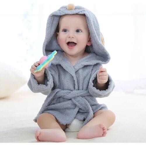 0-6Y Cotton Kids Robes Newborn Bath Towel Hood Cartoon Fashion Sleepwear Girls Boys Bathrobe For Children Baby Receiving Blanket