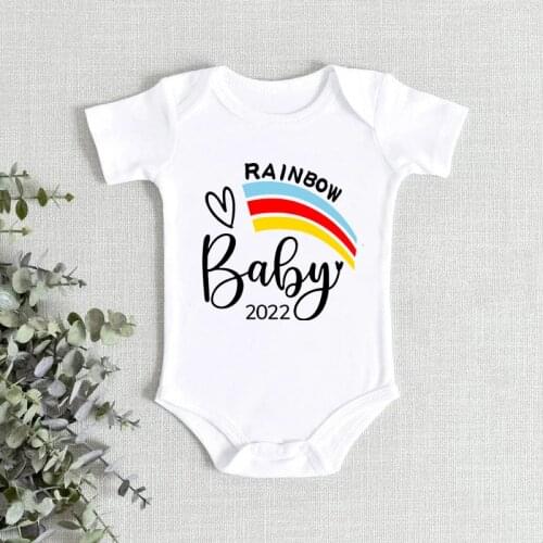 Baby Bodysuits Rainbow Baby 2022 Print Cute Baby Girls Outfits Toddler Rompers Baby Boys Oneises Cotton Rainbow Clothes