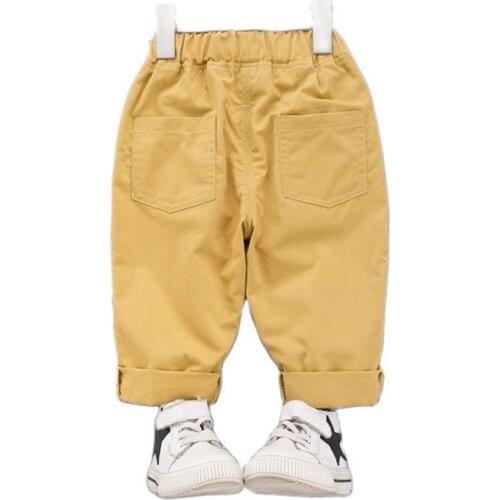 Children Pants Micro Elastic Cotton Trousers Boys Girls Spring Autumn New Mid Waist Casual Solid Kids Baby for Boy Pant Clothes