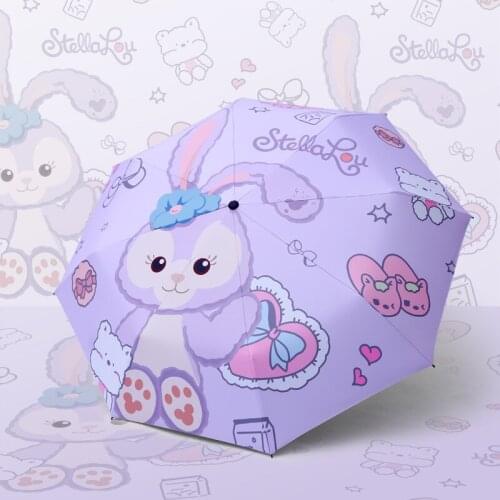 Disney Star Dew Umbrella Anime Cartoon Anti-UV Cute Student Sunshade Umbrella Automatic Folding Umbrella Vinyl Lady Rain or Rain