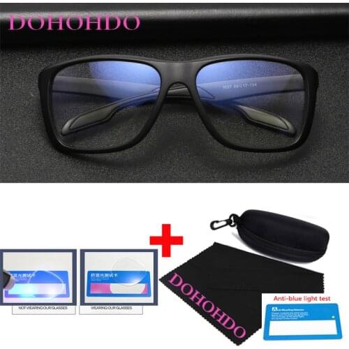 DOHOHDO 2021 Fashion Protection Eye Anti Blue Light Glasses Men Square Black Big Spectacle Frame Computer Glasses For Women New