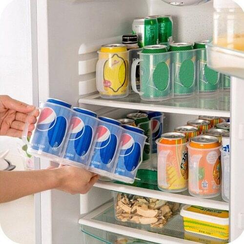 Home Organizer Refrigerator Storage Box Kitchen Accessories Cola Beverage Can Space-saving Finishing Four Case Organizer