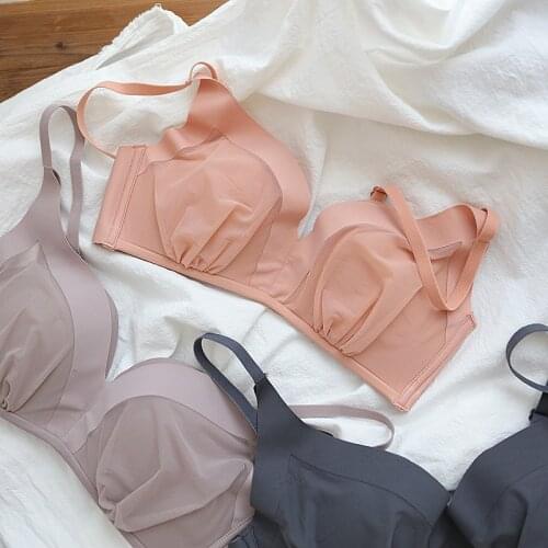 Wriufred High-end underwear womens thin mesh sexy seamless non-wire venting hole small chest gathered bra panties set