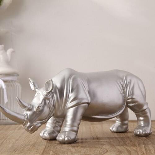 European creative modern minimalist silver rhino model room soft decoration Home Furnishing living room TV cabinet decoration