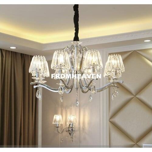Free Shipping K9 Crystal Chandelier Modern Hanging Lamp Nordic AC Crystal Chandeliers Bedroom Home Decoration Indoor Lighting