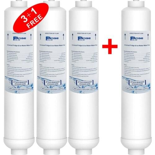 Icemaker and Refrigerator Dispenser Drinking Replacement Water Filter Cartridge(3+1Free)