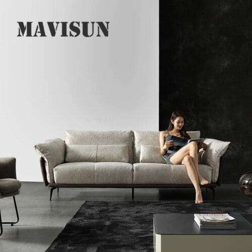 Italian Minimalist Technology Fabric Sofa Small Apartment Living Room Three-Person Straight Down couch Simple Modern Furniture