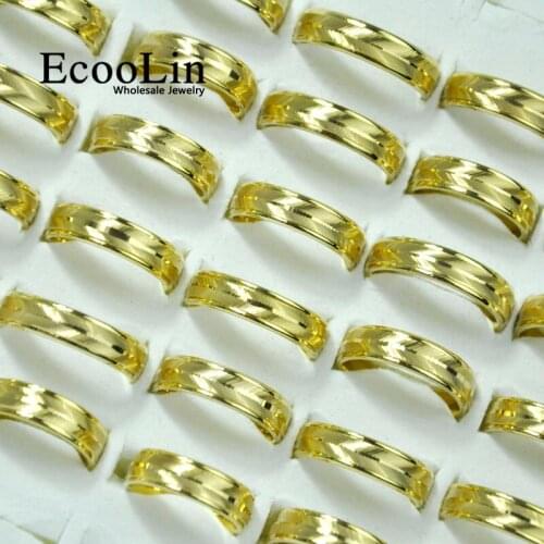 10Pcs EcooLin Brand 3 Colors Oblique Stripes Stainless Steel Rings For Men and Women Jewelry Lots Bulk LR4032