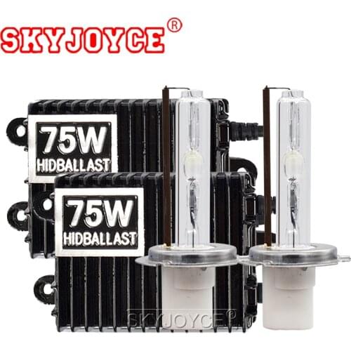 SKYJOYCE 1 Set 75W D2H 6000K HID Headlight Kit Xenon H1 H3 H7 H11 9005 HB3 9006 HB4 4300K-8000K Car Light Xenon 75W Ballast Kit