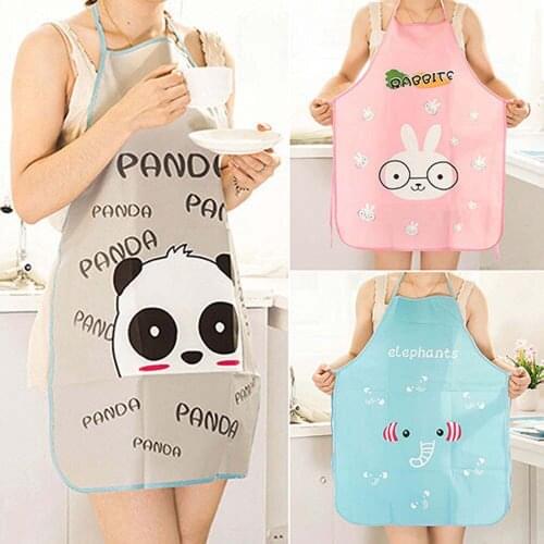 Lovely Cartoon Apron Sleeveless Waterproof Anti-oil Aprons Kitchen Cooking Waist Bib Creative Women Apron BBQ Household