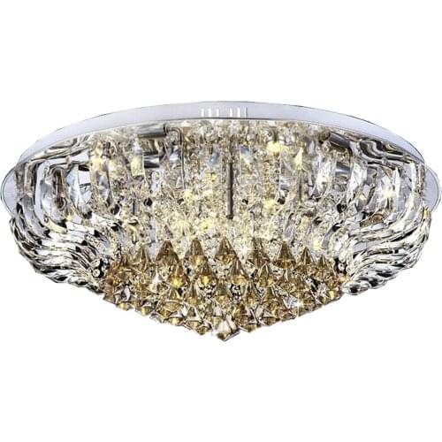 31 inch Tawny Crystal Round Ceiling Lamp Luxury Free shipping Modern Noble Living Room Bedroom Hotel Lobby Parlor Ceiling Lamp