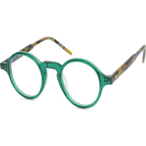 Acetate Round Glasses Frame Retro Men Full Rim Myopia Eyewear High Quality Clear Lens Goggle Vintage Optical Eyeglasses Women