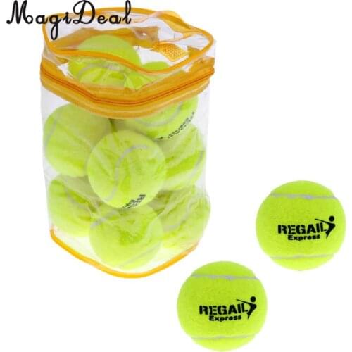 MagiDeal 12 Pieces High Elasticity Advanced Rubber Training Tennis Balls with Storage Bag Dog Toy Game Balls Great Bounce