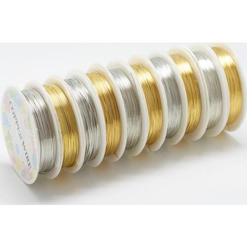1 Roll 0.3mm 0.4mm 0.5mm 0.6mm 0.8mm 1mm Copper Jewelry Craft Wire for Beading Jewelry Craft Making Nickel Free Silver Color