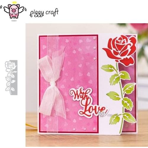 Piggy Craft metal cutting dies cut die mold Rose flower edge frame Scrapbook paper craft knife mould blade punch stencils dies
