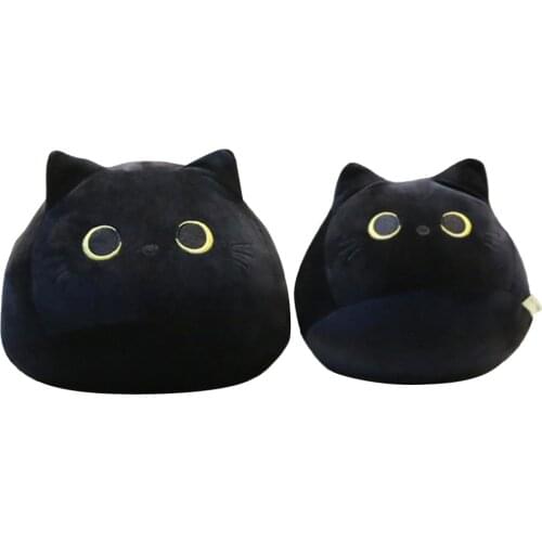 Lovely Cartoon Animal Stuffed Toys 3d Cute Black Cat Shaped Soft Plush Pillows Doll Girls Valentine Day Gifts Ornament Toy