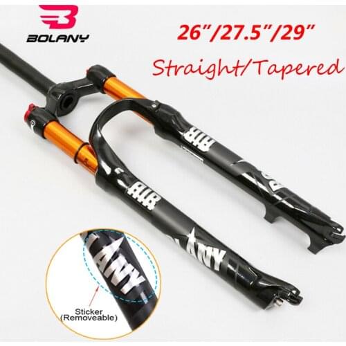 MTB Bike Suspension Fork 26''/27.5''/29'' Air Shock 9mm Straight/Tapered 1-1/8" Disc Steerer Brake 100mm Travel Bicycle Forks