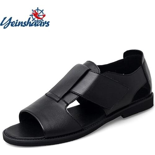 YEINSHAARS 2021 Summer Gladiator Mens Beach Sandals Outdoor Breathable Shoes Roman Good Quality Men Casual Shoe Flip Flops