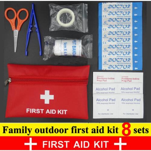 8Pcs Set Travel Accessories First Aid Kit Outdoor Waterproof Family MINI Safe Emergency Sport Survival Medical Treatment Kit