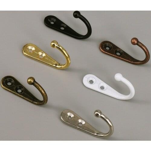 Wall Mounted Coat Hooks Robe Hook Bath Kitchen Garage Single Coat Hanger 10PCS with screws