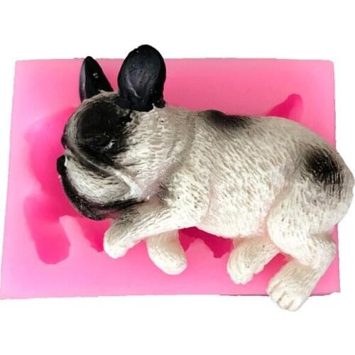 2018 New Lovely Bulldog Fondant Silicone Mold Cookie Biscuits Cake Molds Candy Chocolate Pudding Mould DIY Kitchen Baking Tools