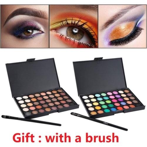 40 Colors Matte Eyeshadow Palette Cosmetics Glitter Eye Shadow Waterproof Long Lasting Makeup Shimmer Palette Kit With Brush Set