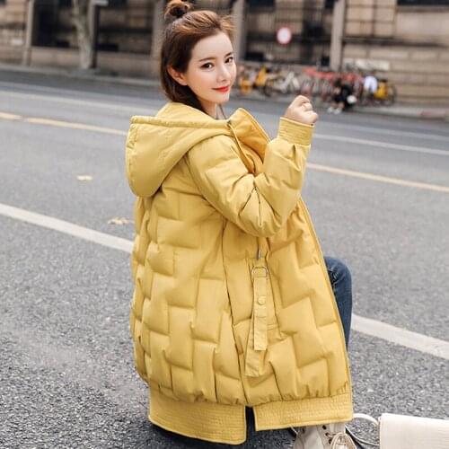 Warm Cotton Padded 2020 New Fashion Women Winter Hooded Coat Warm Down Cotton Padded Female Casual Style Outwear Parkas Q90